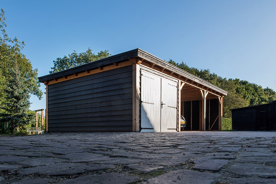 Douglas houten carport, garage met overkapping