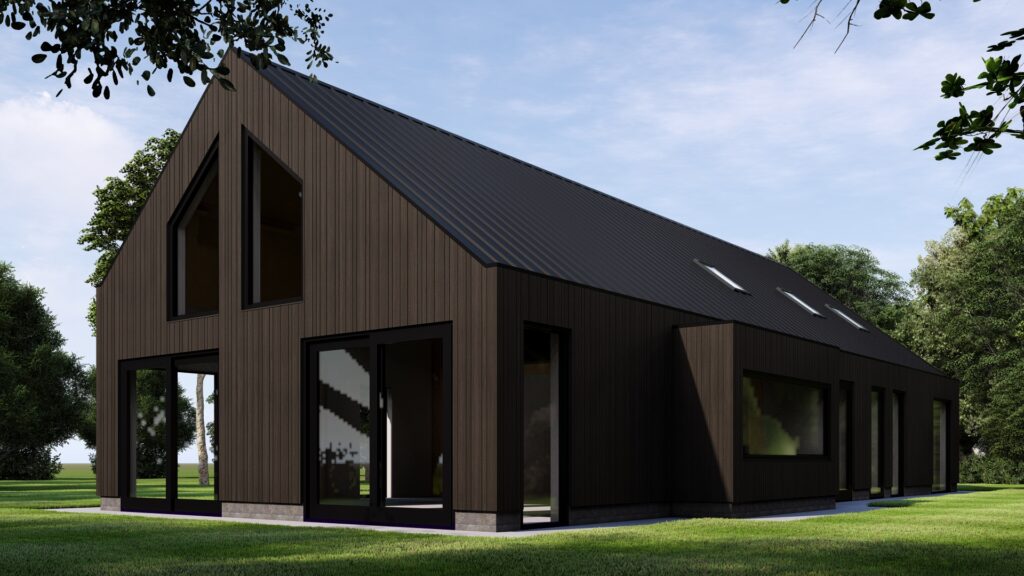 Moderne houtbouw schuurwoning